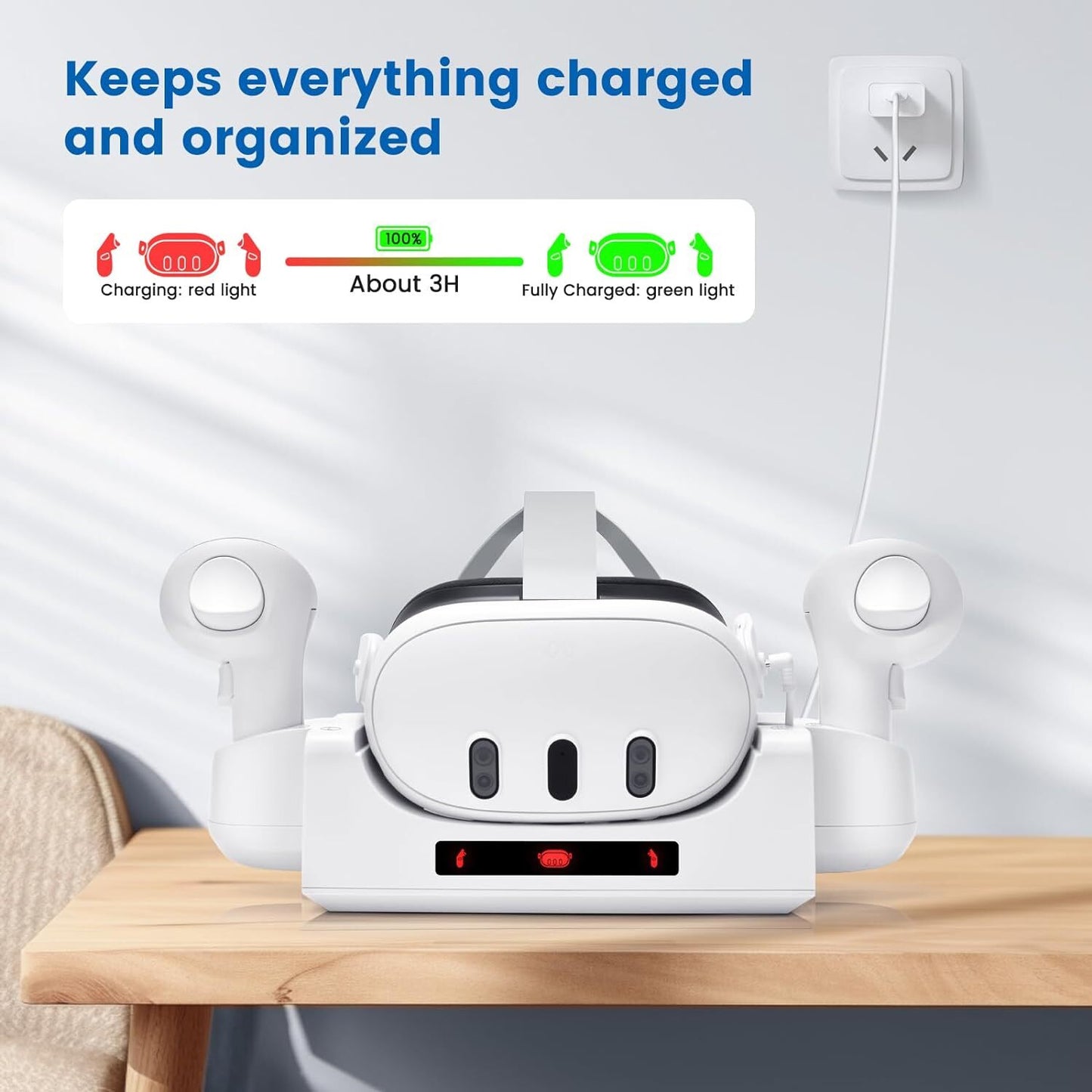 For Meta Quest 3 VR Headset Controller Accessories Quick Charging Station Dock