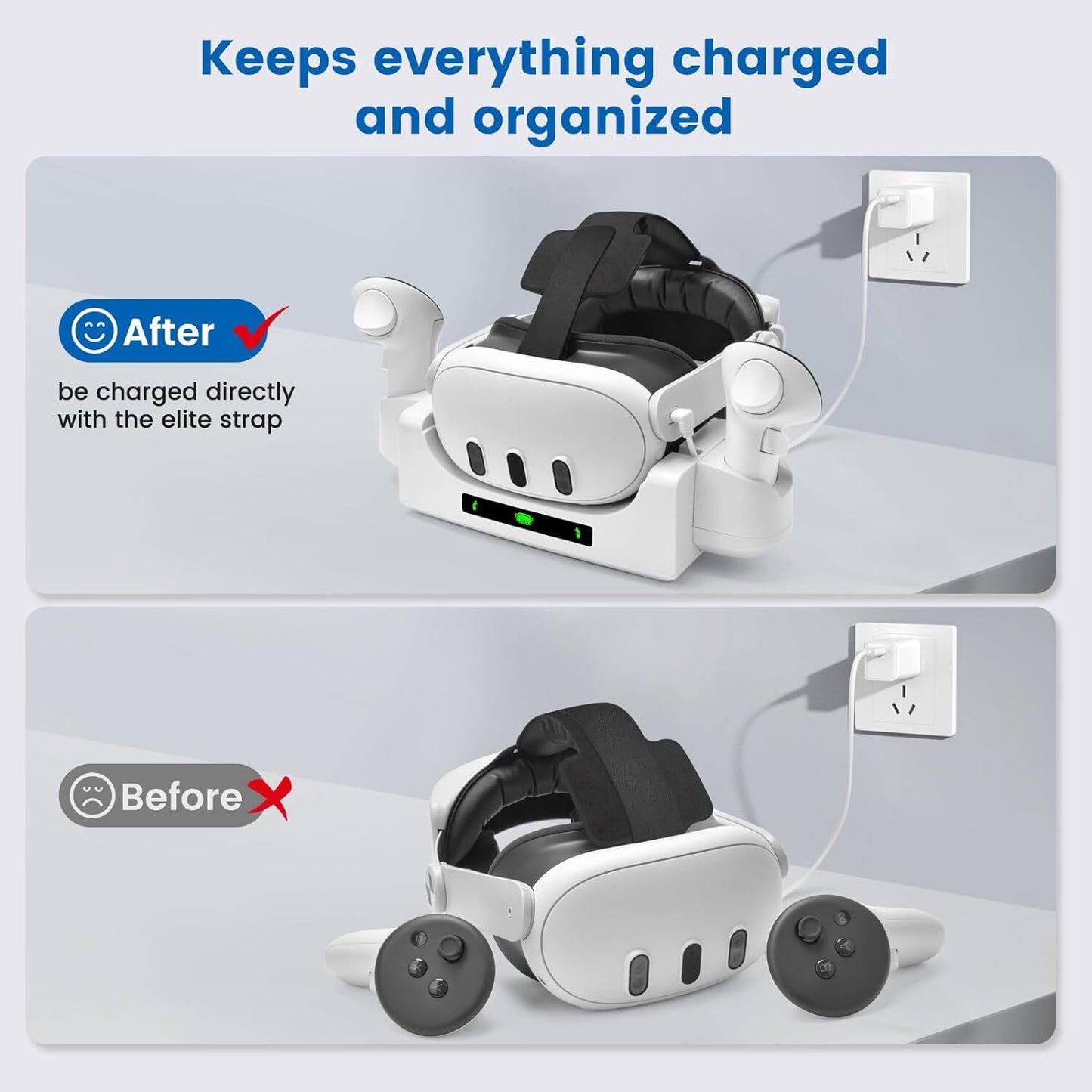 For Meta Quest 3 VR Headset Controller Accessories Quick Charging Station Dock