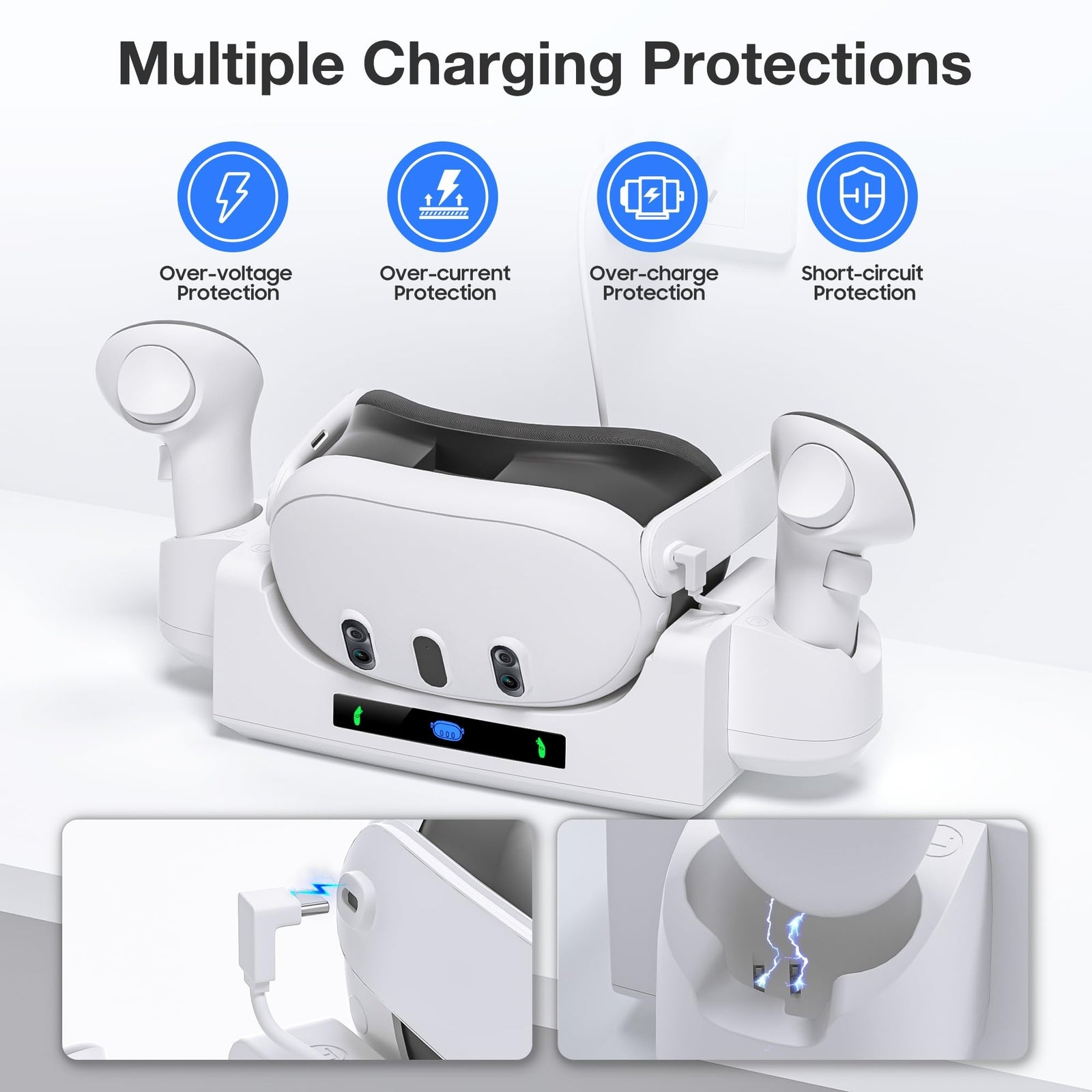 Charging Dock for Meta Quest 3 VR Headset & Controllers Accessories Storage Dock